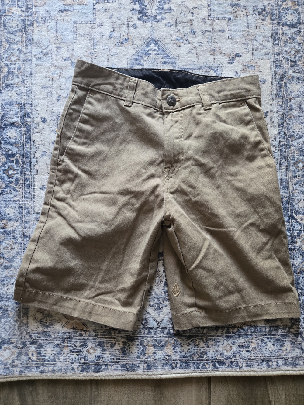Volcom Boys Tan Flat Front Shorts